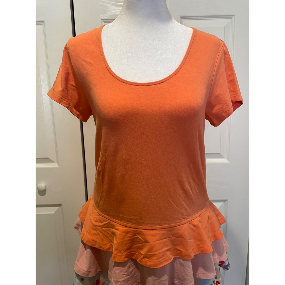 Matilda Jane Womens Tunic Top Size S Ruffles Floral Twee Peplum Dainty Feminine - Picture 3 of 10